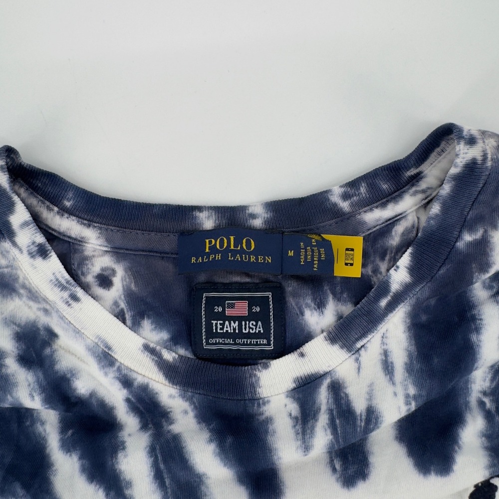 Polo Ralph Lauren Team USA 2020 Olympic Tie Dye T-Shirt Medium Red White Blue - Picture 3 of 7